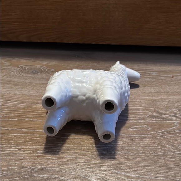 White Ceramic Llama Sculpture - Picture 5 of 5